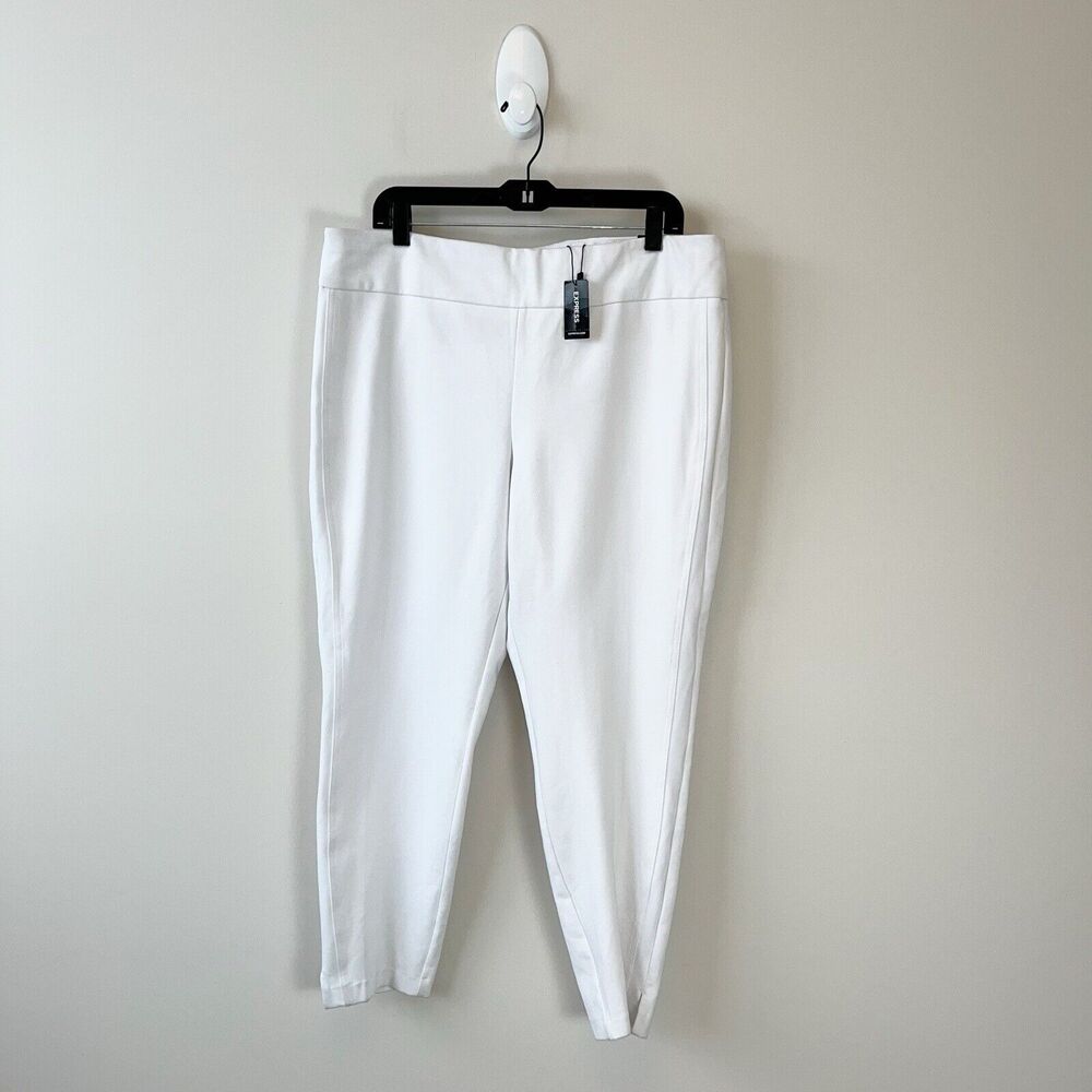 Express Columnist High Waisted Knit Ankle Pants White Women’s Size XL NWT’s
